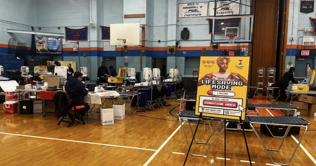 Leadership hosts annual blood drive in the large gym at Cardozo High School.