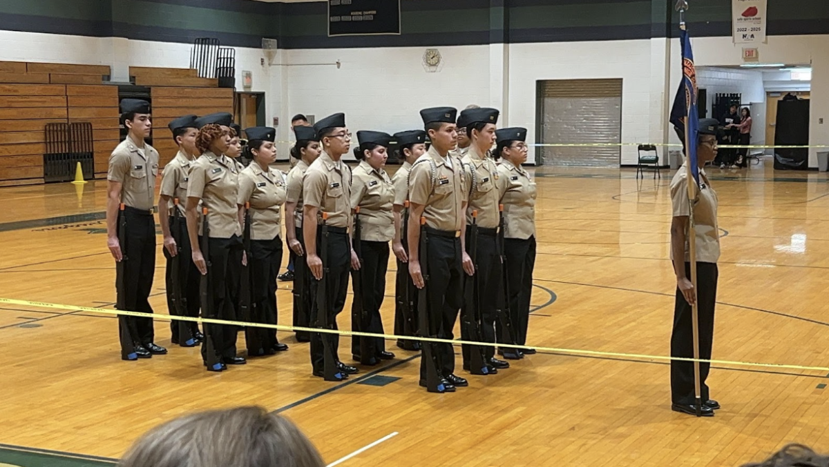 Cardozo's NJROTC unit takes formation at Colts Neck High School for the Area Two Championship.