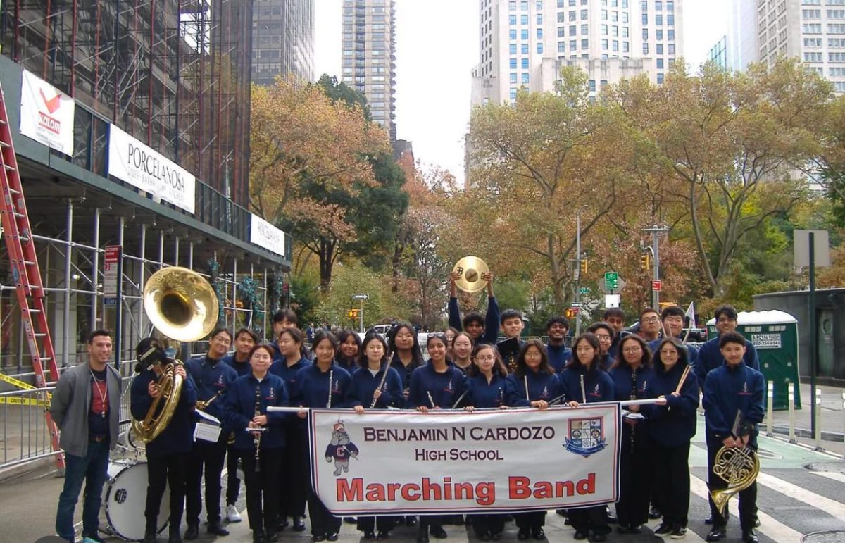 Cardozo Marching Band attends the Veteran's Day Parade in November 2024.