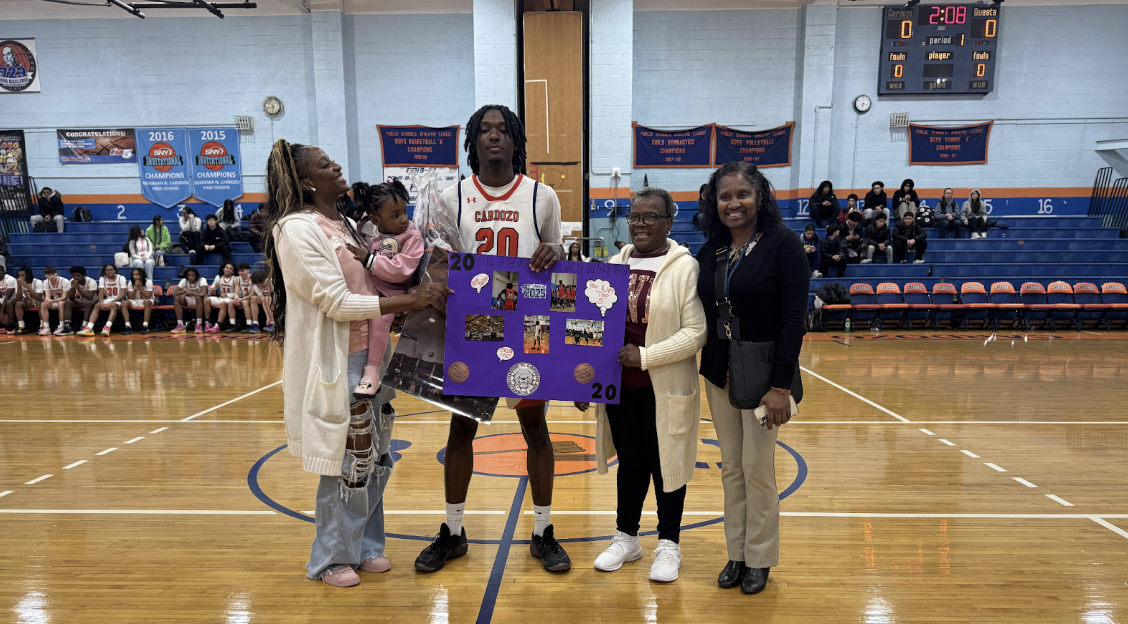 Cardozo Seniors on Varsity Basketball were honored with touching awards, with their family and friends in attendance. 