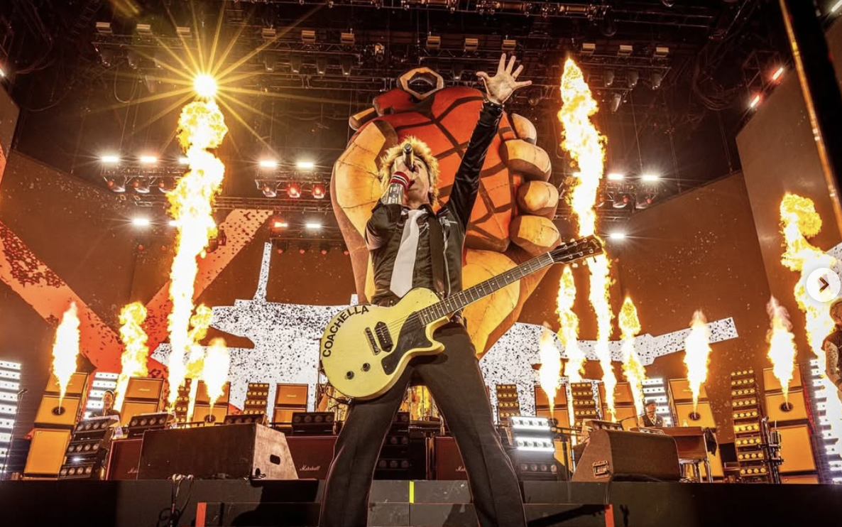 Green Day was one of the many performers who brought politics to the stage at Coachella 2025. Photo curtesy of @jesus_of_who via Instagram.
