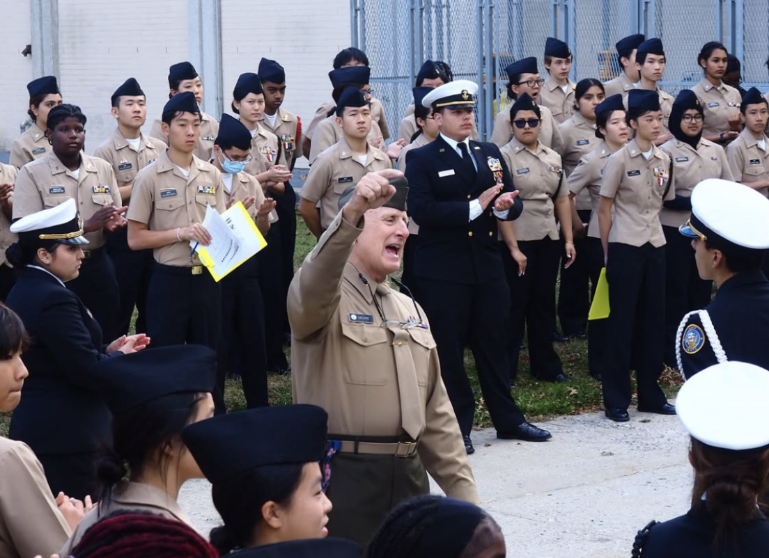 Major Moore, who is the senior naval instructor at Cardozo, has had a long career as both an instructor and a Marine Veteran. Photo submitted by NJROTC Public Affairs.