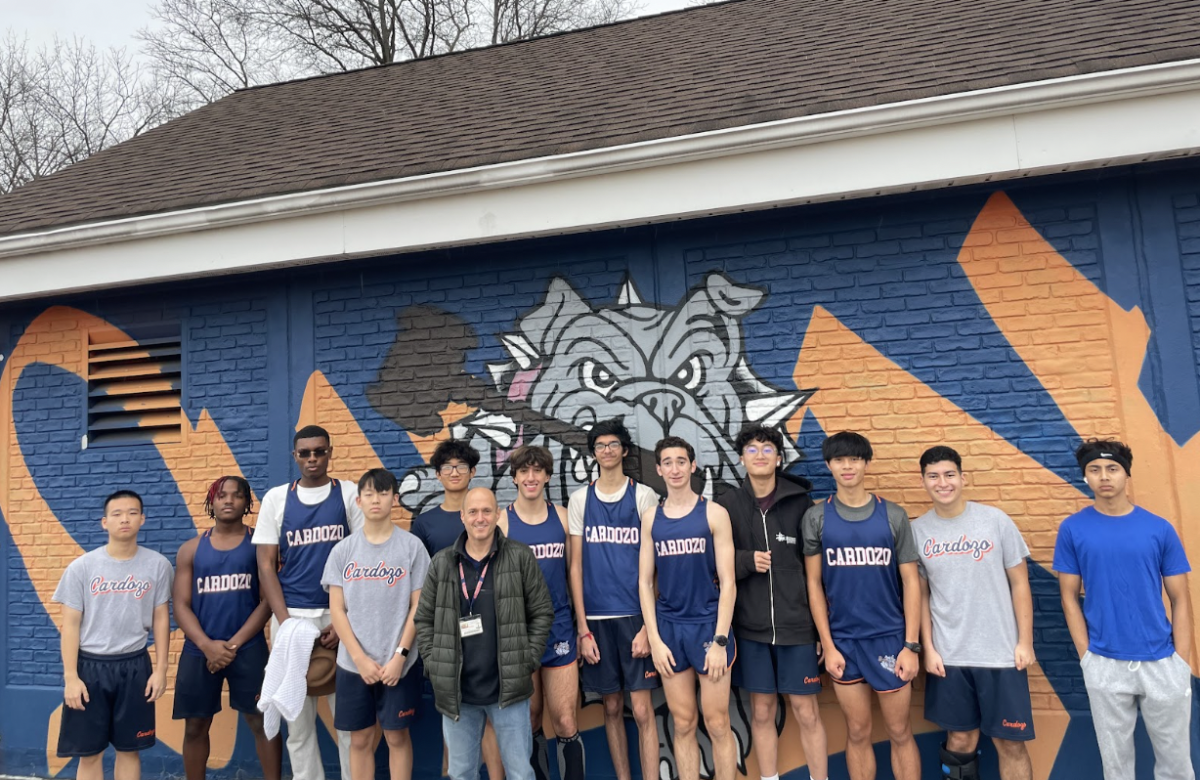The boys track team earned a three-time victory in the first week of the season, with the freshmen runners securing top PSAL spots. Photo submitted by Mr. Goldman.