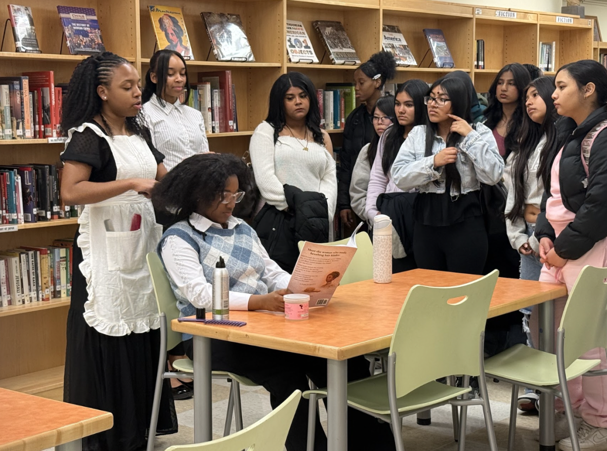 Lynda D. Newman, who was known for being the first Black woman to patent the hair brush with synthetic bristles, was played by student Kylie.